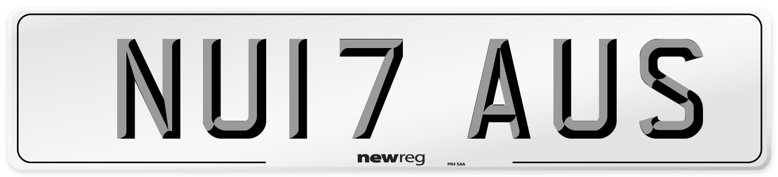 NU17 AUS Number Plate from New Reg